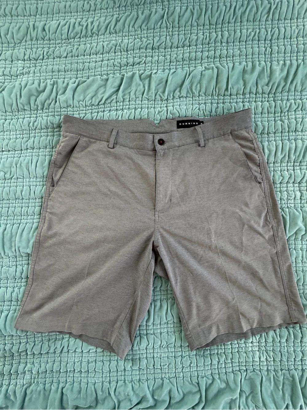 Men's Flat Front Gray Shorts - Dunning-36